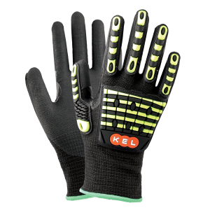 METALTOUCHIMPACTO - 13G Black PU seamless knitted glove